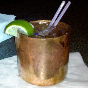 Moscow Mule in traditional copper mug